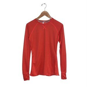 Nike Long‎ Sleeve Women's Size Small Orange Shirt Wool Blend Fitted Running